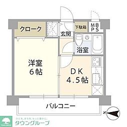 マック綱島コート 1DKの間取図画像