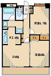 リベルタ港北 1SDKの間取図画像