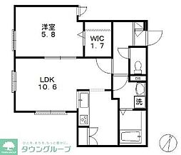 ルポゼ武蔵小杉 1LDKの間取図画像