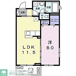 スピティ根津 1LDKの間取図画像