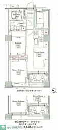 レジディアタワー上池袋タワーサイド 2LDKの間取図画像