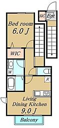 デイジーコート 1LDKの間取図画像