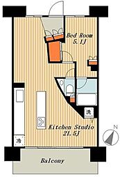ブランシエスタ王子 1LDKの間取図画像
