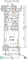 ウィルヴェール東十条 1Kの間取図画像