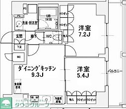 エスティメゾン王子 2DKの間取図画像