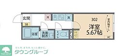 everCrest赤羽志茂 3階1Kの間取り