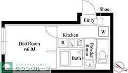 オプション坂下 2階1Kの間取り