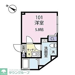 Exentia Motohasunuma 3階1Kの間取り