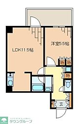 レジディア文京音羽 1階1LDKの間取り