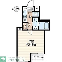 Ｂｅｖｅｒｌｙ　Ｈｏｍｅｓ　赤塚公園II 4階1Kの間取り
