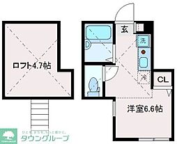 アーバンコート 1階ワンルームの間取り