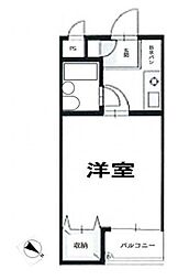 メインステージ池袋本町第2 2階ワンルームの間取り