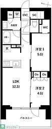 プレディアコート西日暮里 2LDKの間取図画像