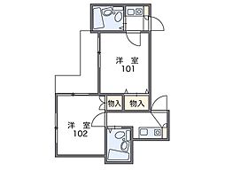 レオパレス西巣鴨 1Kの間取図画像