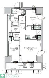 ONE ROOF RESIDENCE NISHINIPPORI 2LDKの間取図画像