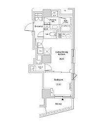 ザ・パークハビオ文京目白台プレイス 1LDKの間取図画像