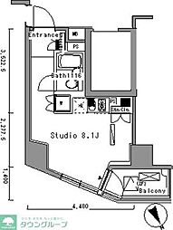 パークアクシス新板橋ウエスト ワンルームの間取図画像