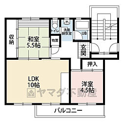 笹の台住宅団地3棟 2LDKの間取図画像