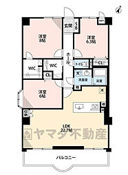 スワンマンション空港南 3LDKの間取図画像
