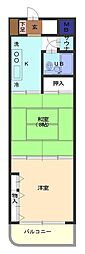 フラワーパレス白子 2Kの間取図画像
