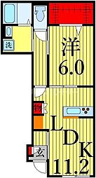 日暮里舎人ライナー 西新井大師西駅 徒歩13分の賃貸マンション 1階1LDKの間取り