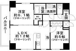 西田マンション 9階2LDKの間取り