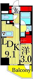 アヴァンカーサ町屋 4階1LDKの間取り