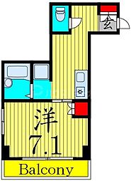 ベルフォレスト 2階ワンルームの間取り