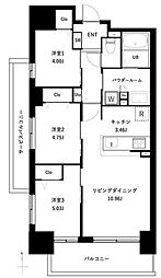 アーバンパーク谷在家 12階3LDKの間取り