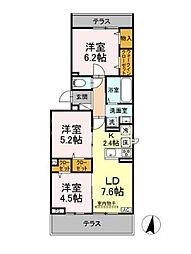 メゾン　シャルム 3階3LDKの間取り