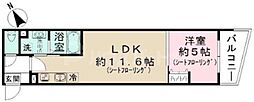 Ｊブラン西新井 2階1LDKの間取り