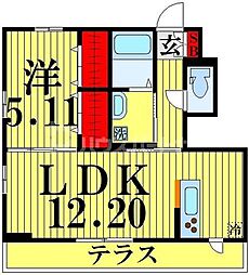 さくら郷 1階1LDKの間取り
