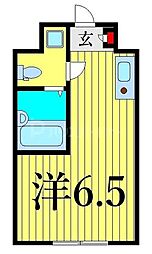 パークシード町屋 3階ワンルームの間取り