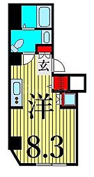 フォレストヴィラ入谷 4階ワンルームの間取り