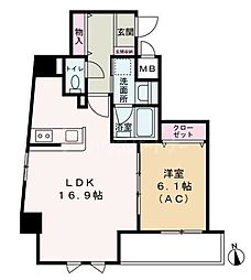 Como Palacio 日暮里 1LDKの間取図画像