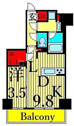 ザ・レジデンス三ノ輪2 1LDKの間取図画像