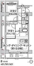 エルフォルテ東日暮里 2LDKの間取図画像