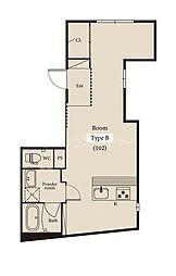 J-ARC道灌山 1DKの間取図画像