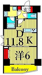 グランカーサ三ノ輪 1LDKの間取図画像