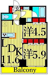 ワンルーフレジデンス西日暮里 2LDKの間取図画像