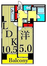クレール2川原 1LDKの間取図画像