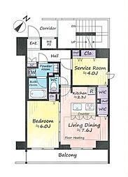 メインステージ入谷2 2LDKの間取図画像