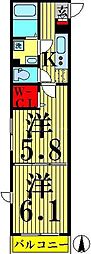 サンハイム西新井 2Kの間取図画像