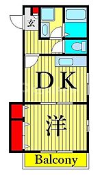 カーサ・ジラソーレ 1DKの間取図画像