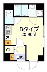 ブローテ三ノ輪 ワンルームの間取図画像