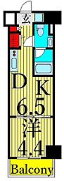 エルフォルテ東京EAST 1DKの間取図画像