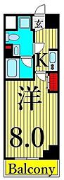 メインテラスウエノ 1Kの間取図画像