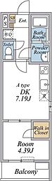 (仮称)リブリ・尾久 1DKの間取図画像