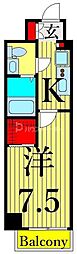 S-Residence尾久azure 1Kの間取図画像
