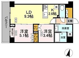ロイジェント西新井 2LDKの間取図画像